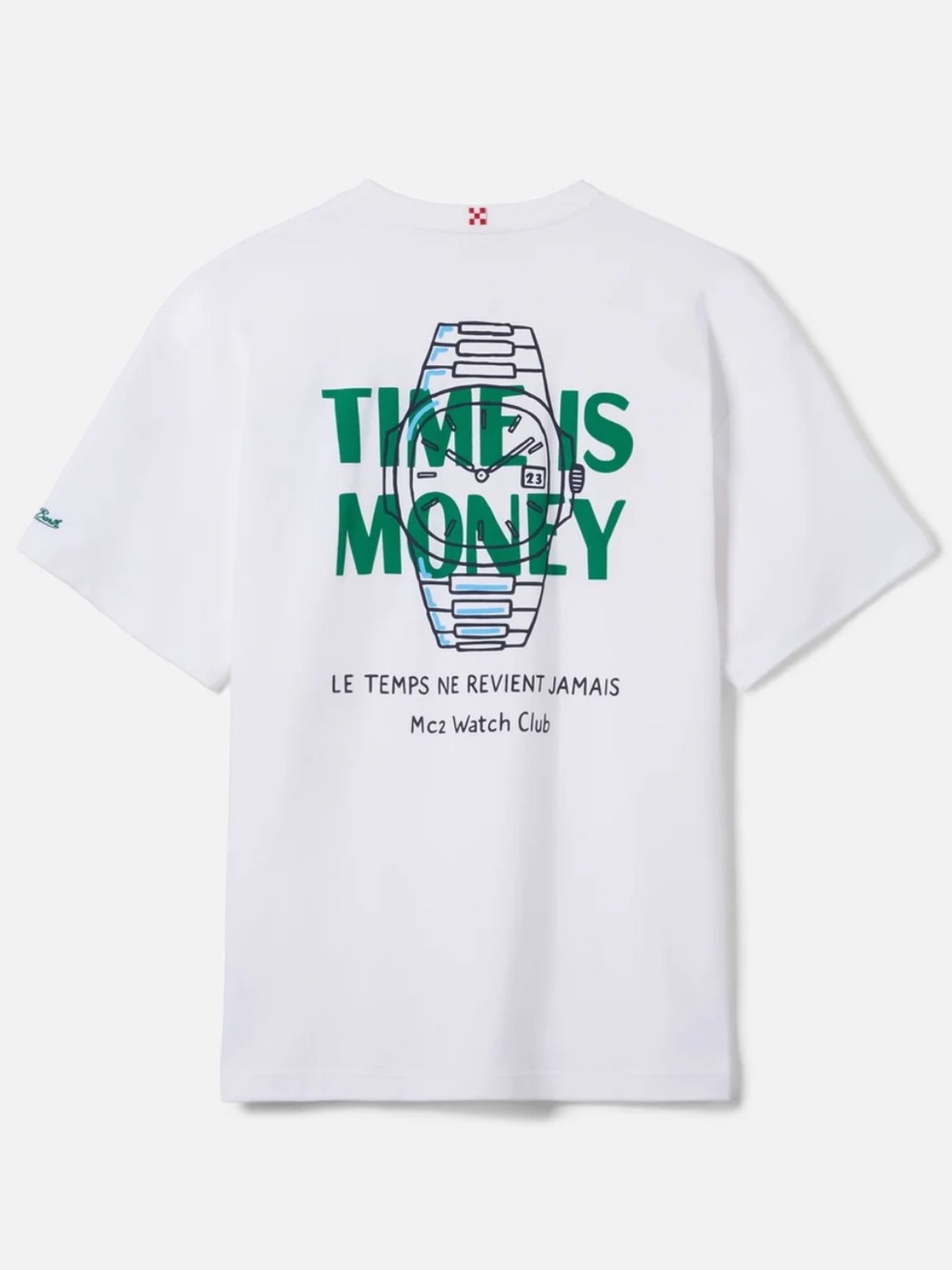 MC2 SAINT BARTH DELMAR T-SHIRT WITH TIME IS MONEY PRINT AND MAXI GRAPHIC SIZE L